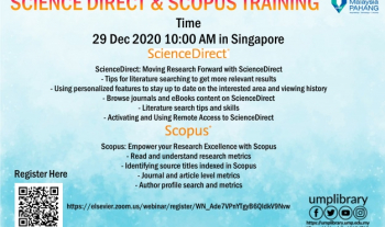 User Education Programme – UMP Science Direct and Scopus Training (29th December 2020)