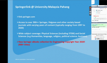 User Education Programme – Springer Online Training (25 May 2021)